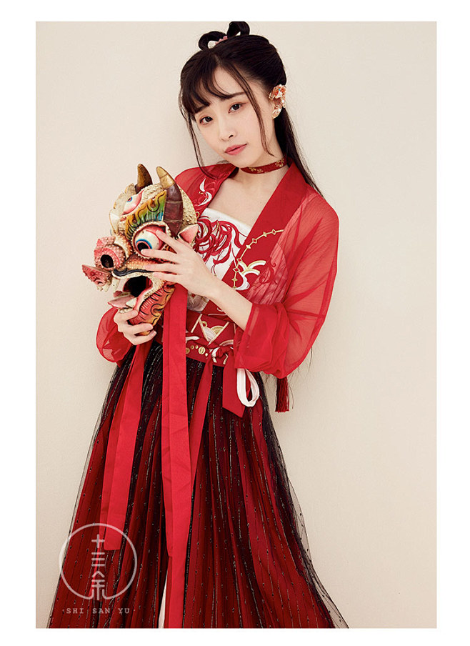 十三余小豆蔻儿彼岸花曼珠沙华对襟齐腰上衣拼接半裙汉服淘宝网