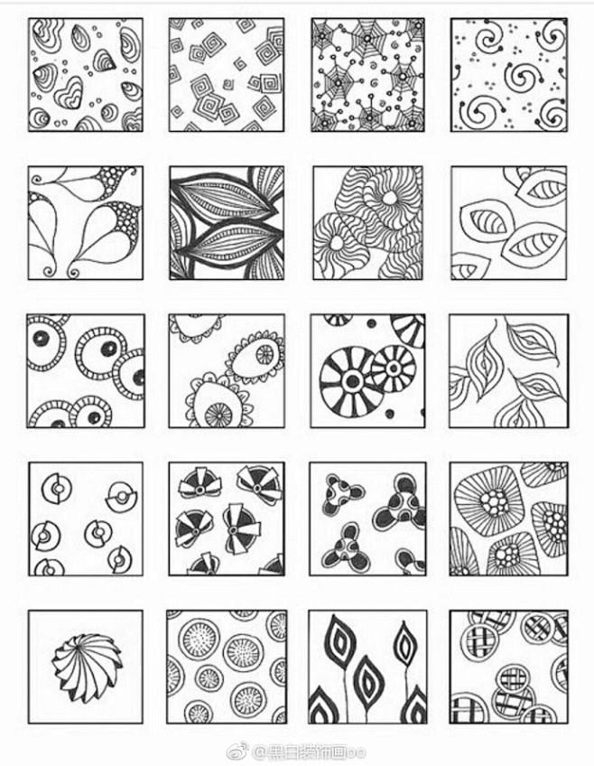 黑白装饰画纹样