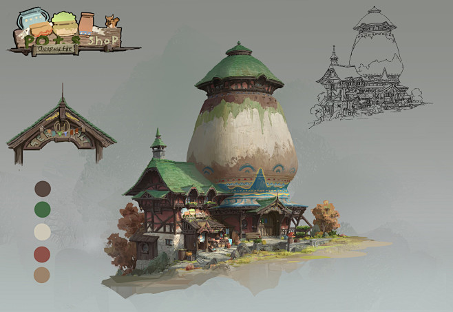 艺数绘综合场景讲师陈克凡单体设计陶罐坊