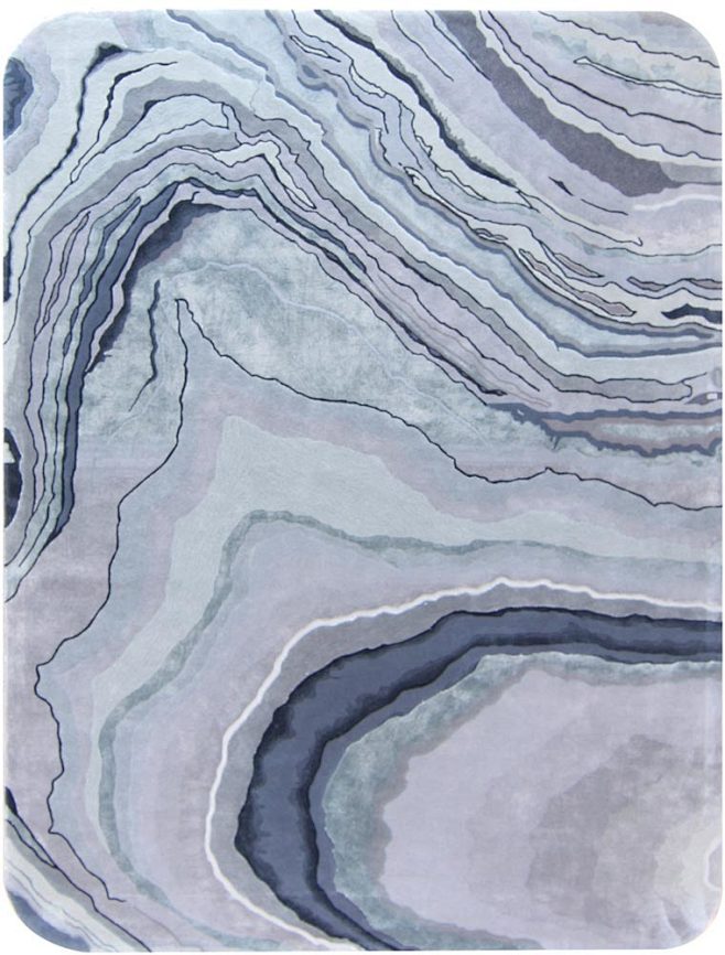 现代风格灰蓝色抽象地毯贴图