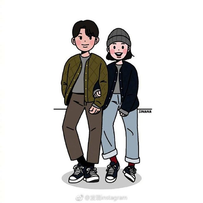插画版情侣穿搭lookinssinanagrim67676767