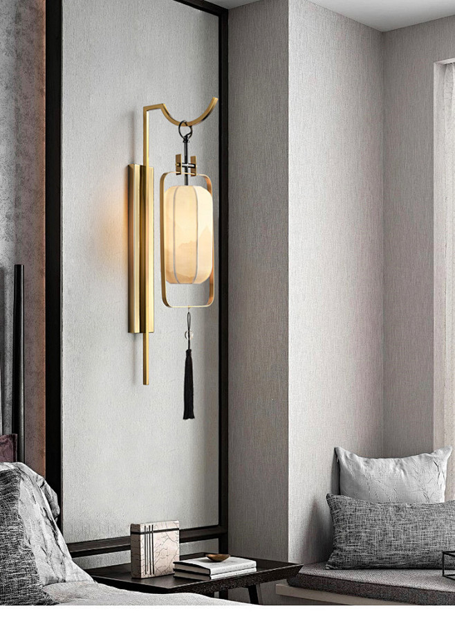 壁灯客厅新中式古典禅意电视背景墙现代简约灯具中国风卧室床头灯淘宝