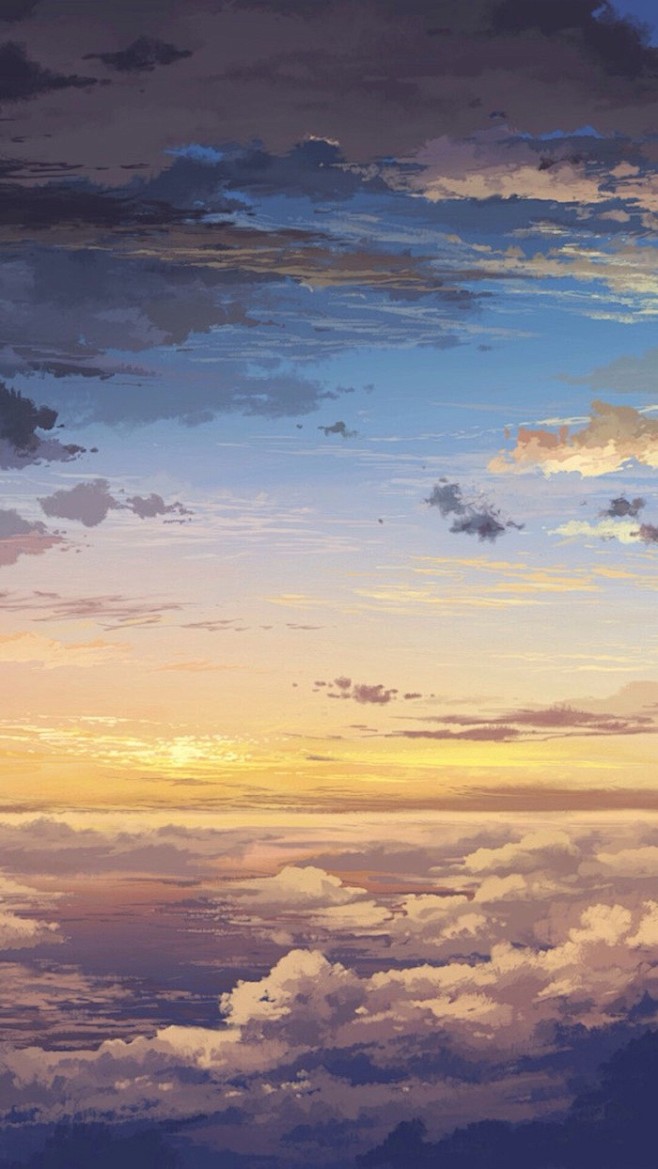 场景插画壁纸天空晚霞