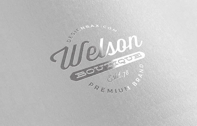 烫银工艺的logo设计展示样机素材下载psd