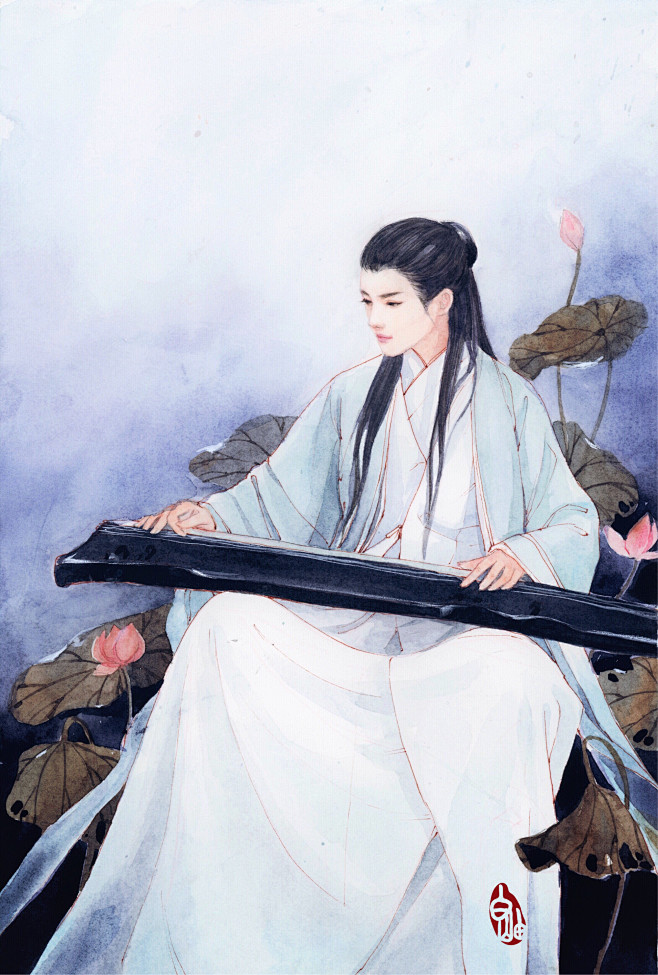 古风手绘美男白岫绘