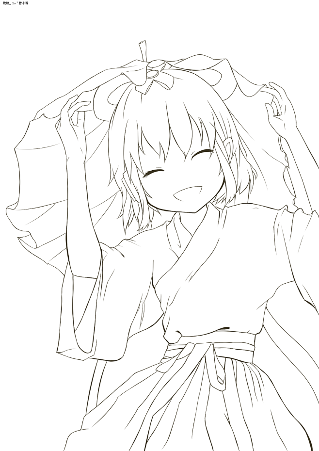 日本动漫线描素材图2048