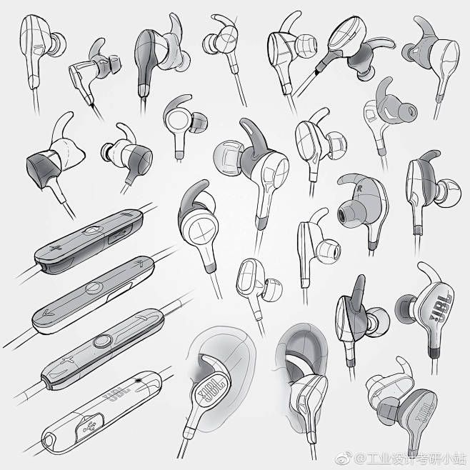 耳机结构素描图片