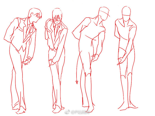 男性各种站姿参考素材来自p站画师0033pid59317板绘菌676767