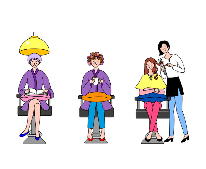 理发店理发的矢量插画ti123a3413