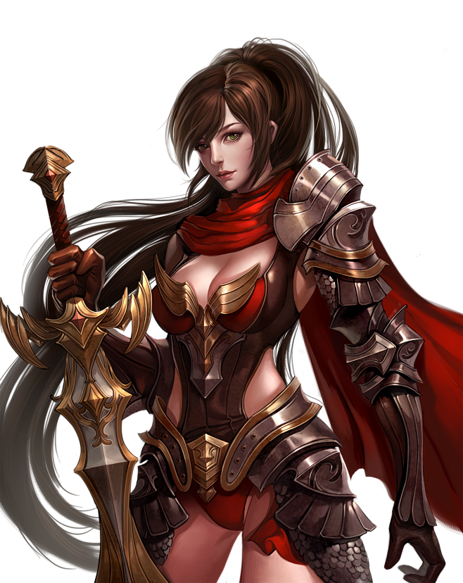 女神联盟女战士半身像