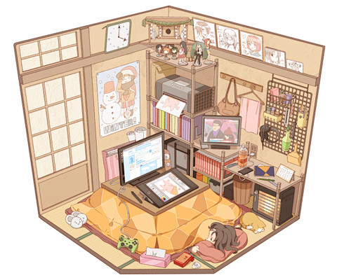 俯视的景色四分之三侧面俯视房间特辑四分之三侧面俯视是立体描写的一