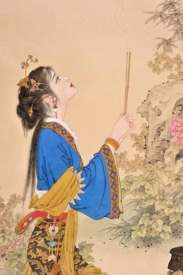 著名国画家连环画家项维仁和他的工笔重彩仕女画