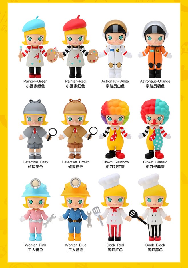 popmart泡泡玛特kennysworkmolly职业系列2盲盒潮流手办公仔tmallcom