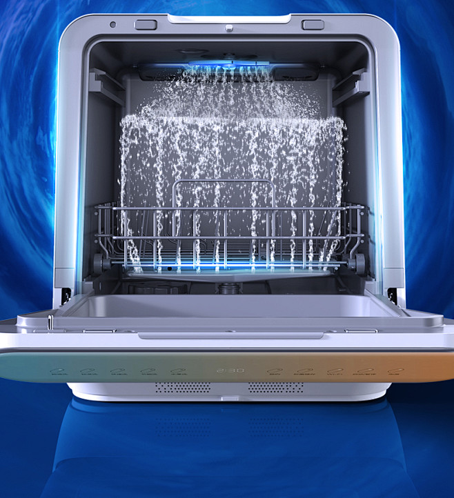 美的出品华凌台式洗碗机全自动家用免安装迷你小型消毒刷碗机4套tmall