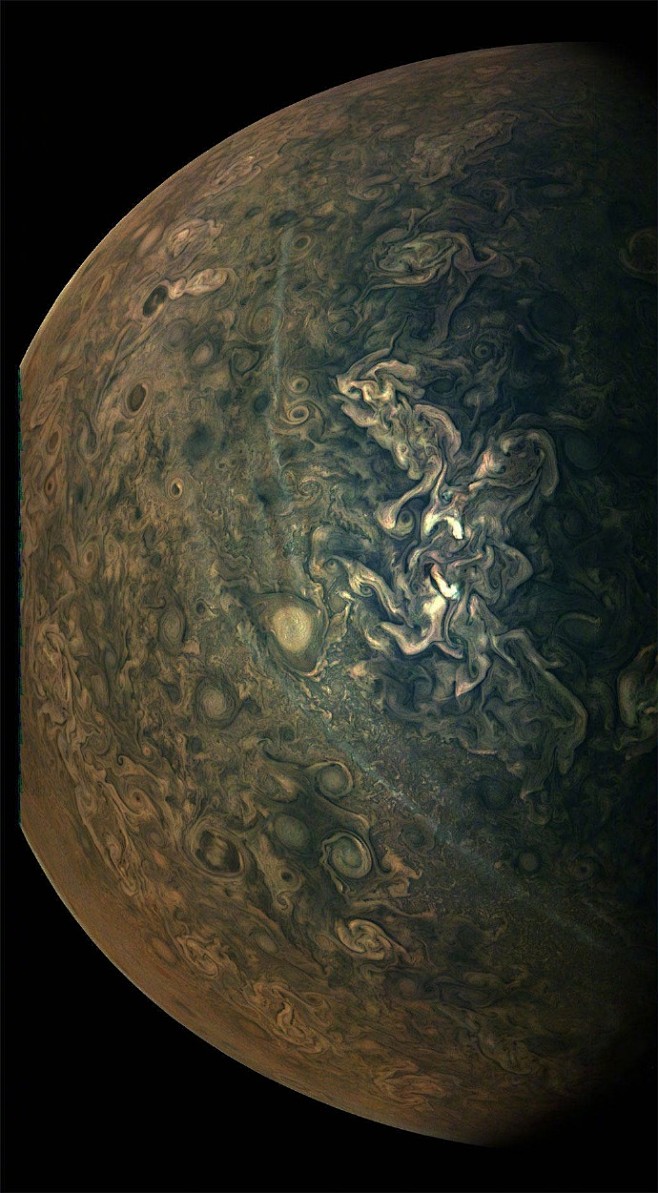 木星表面像梵高笔下天空一般的气旋迷幻复杂巨物恐惧令人晕眩nasa67