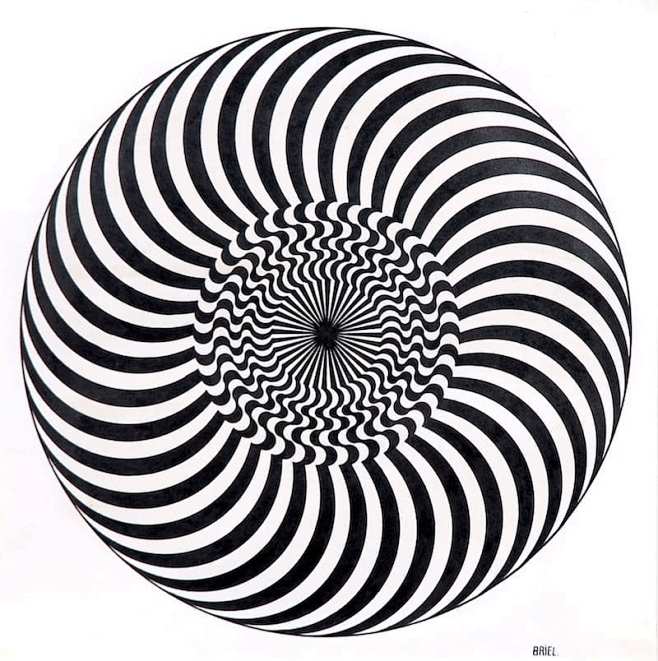 欧普艺术幻觉艺术ernesto布里埃尔圈条纹