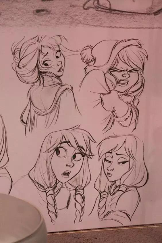 爱手绘一组非常难得的欧美风动漫人物手稿精彩至极