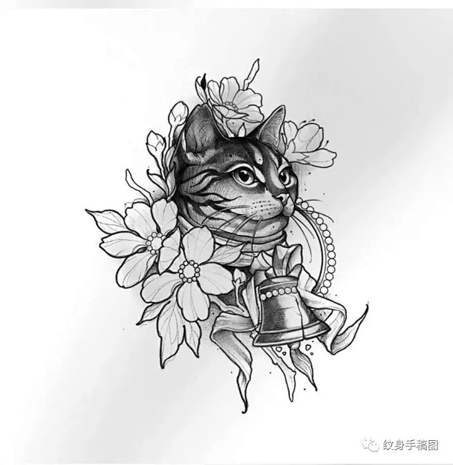 纹身素材猫咪纹身素材猫纹身手稿纹身图案纹身素材猫咪纹身素材猫纹身