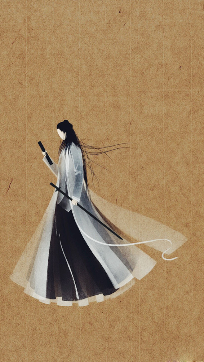 手绘插画漫画呼葱觅蒜无脸古风图集大话西游紫霞