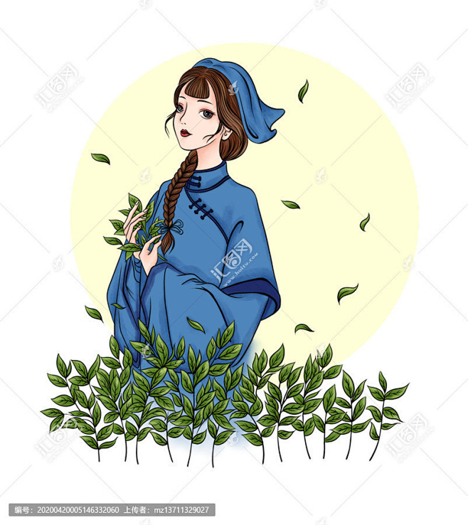 茶叶女头像图片