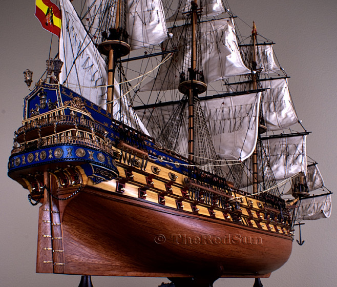 西班牙无敌战舰圣菲利浦号大帆船模型 客厅工