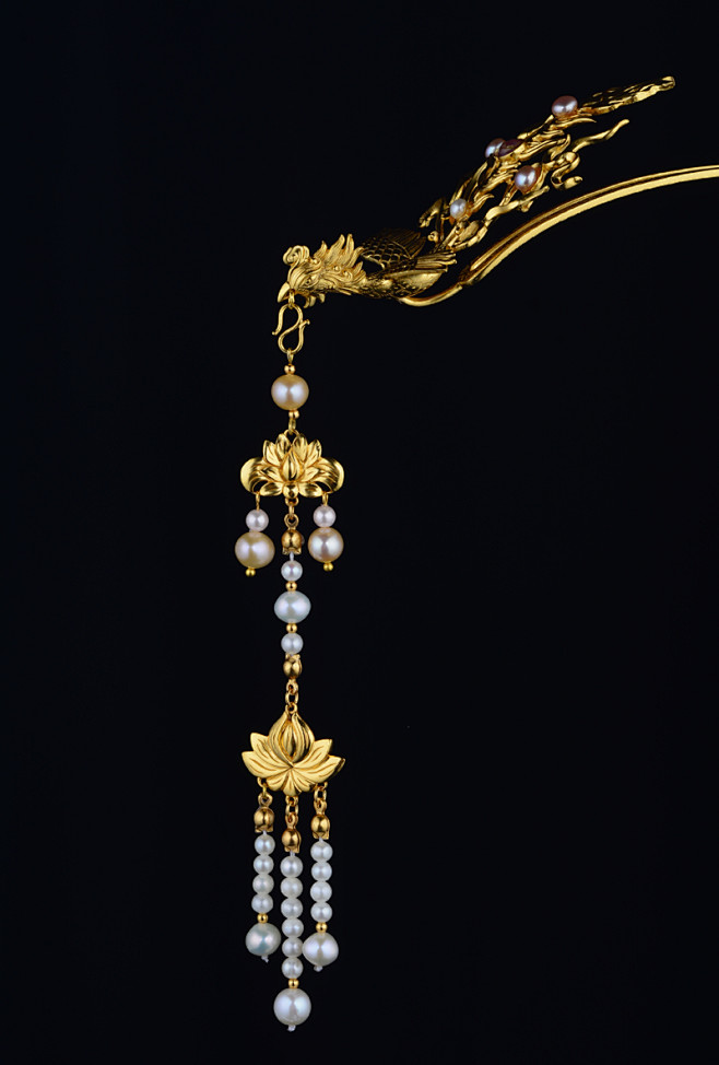 江夏堂原创手工古法錾刻立体凤簪赤凤纯银镀金嵌宝凤凰发钗淘宝网