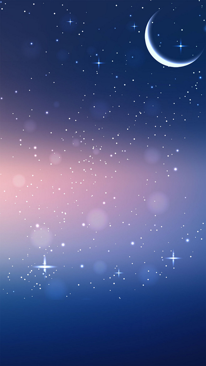 仲夏夜之梦月亮晚安h5背景素材