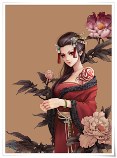 快点素材采集到古风人物插画