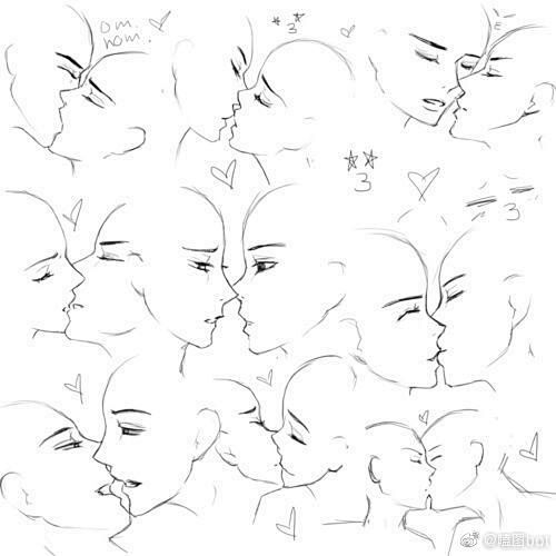 绘画素材亲亲动作绘画参考づ3づ╭7867676767