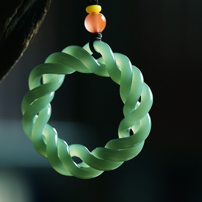 3479 碧玉圆满同心佩