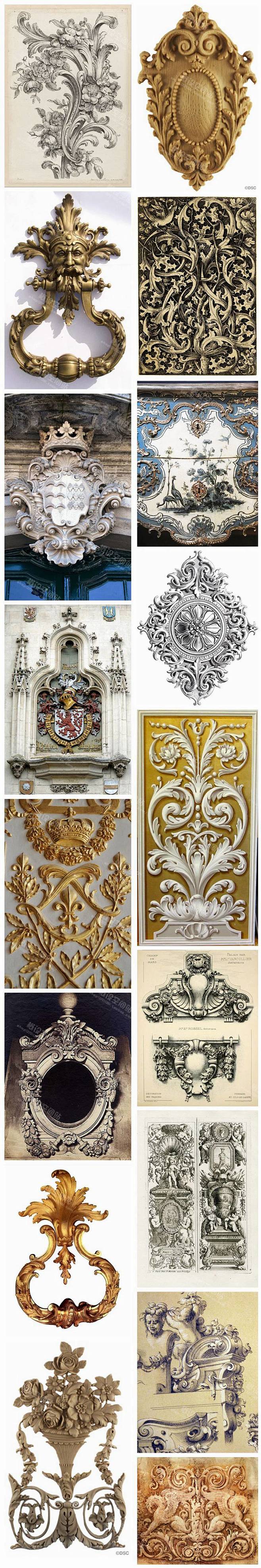 欧式复古巴洛克洛可可风格鉴赏图集拜占庭古代建筑人物纹饰淘宝网