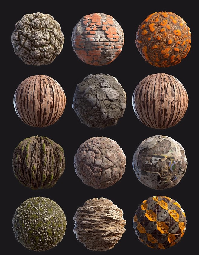 substance painter 50個高精度pbr材質貼圖地面岩石怪物肌理岩漿沙漠