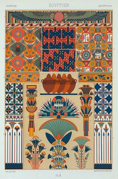 古埃及纹饰壁画彩绘