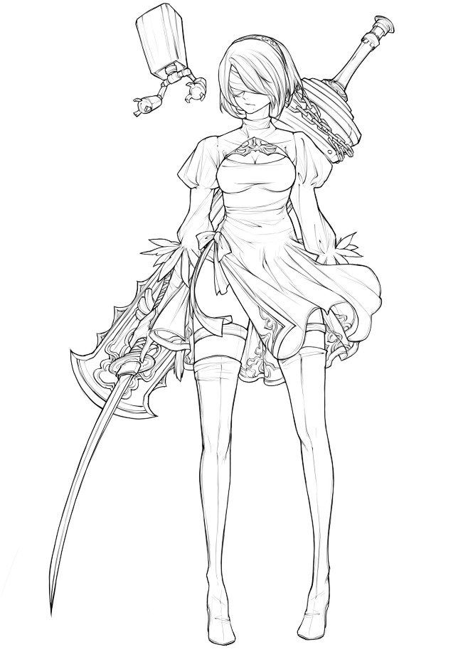 steve zheng : fanart of nier automata 来自artstation画师steve