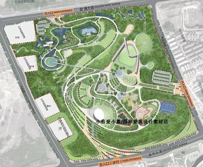 运动体育公园景观规划设计方案文本儿童娱乐乐园平面效果图素材淘宝网