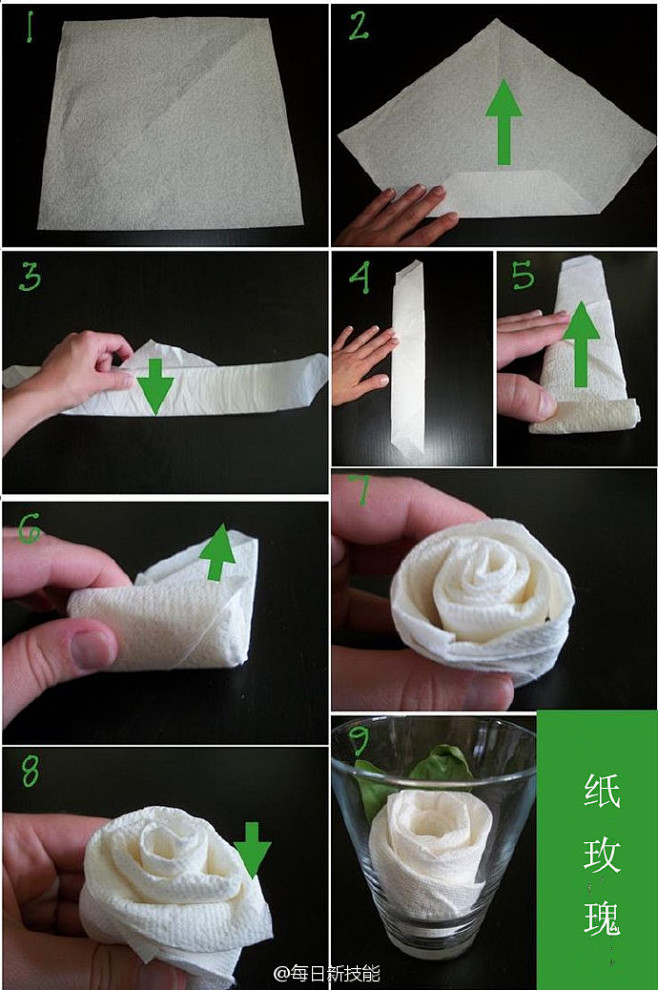 简单餐巾纸手工花教程图片
