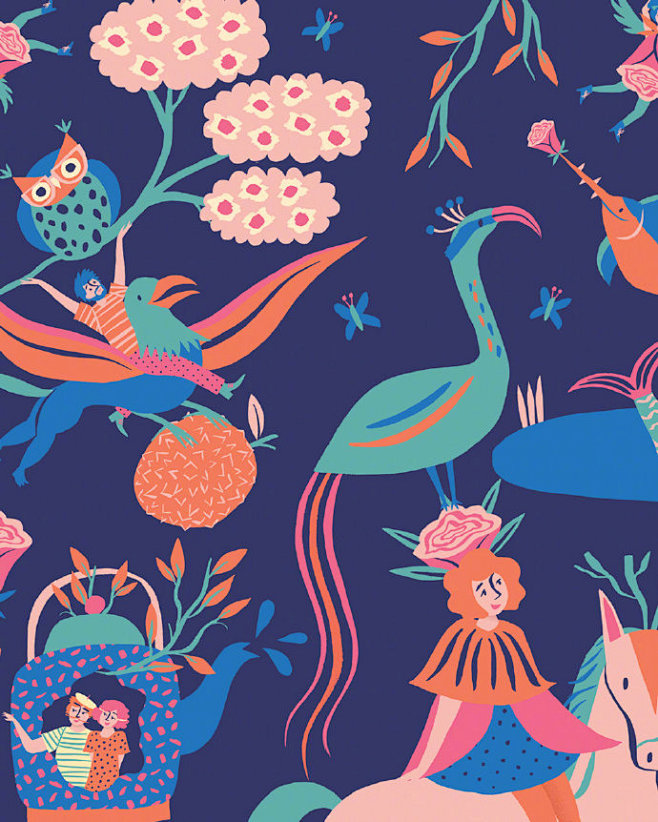 泉的茶Π包装设计上面的其中一张插画,出自荷