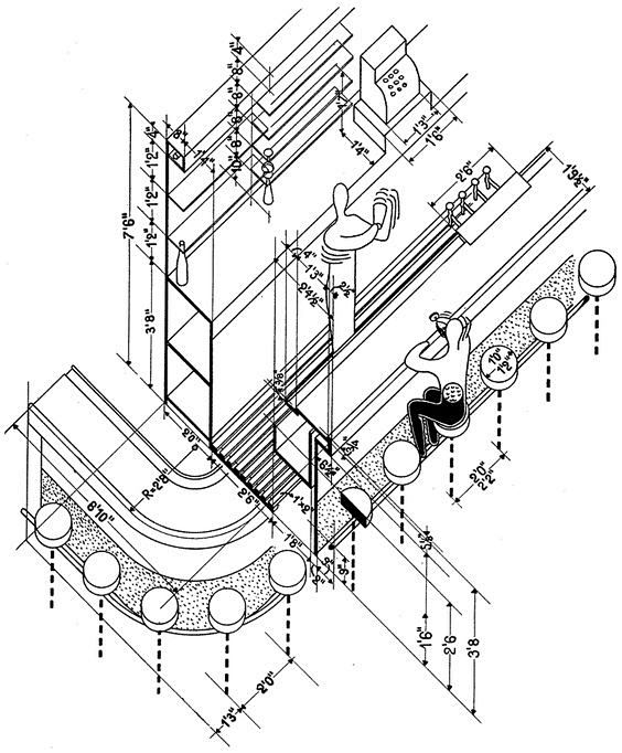 酒吧的吧台尺寸解析图英制单位设计参考图