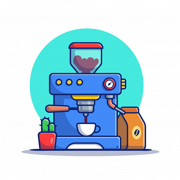 咖啡机卡通矢量图插画矢量图素材