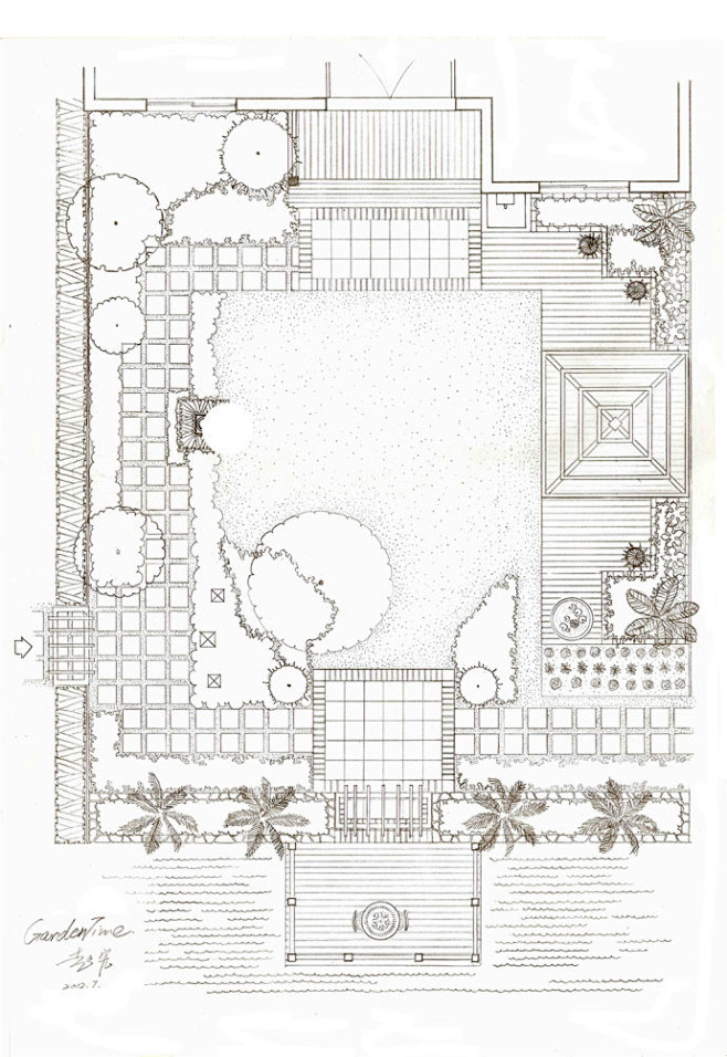 庭院设计手绘庭院设计图