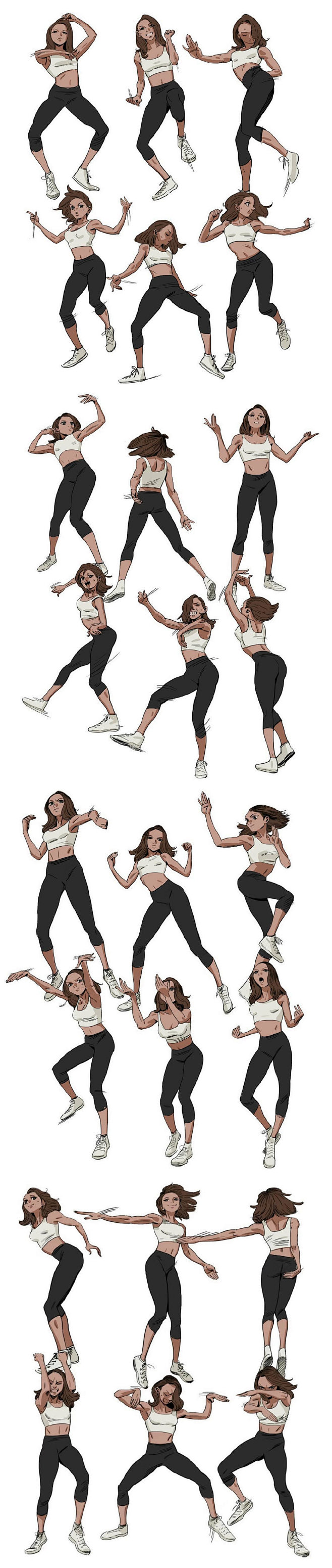 如何从不同角度去刻画人物动作姿势留意来自手绘插画设计微博