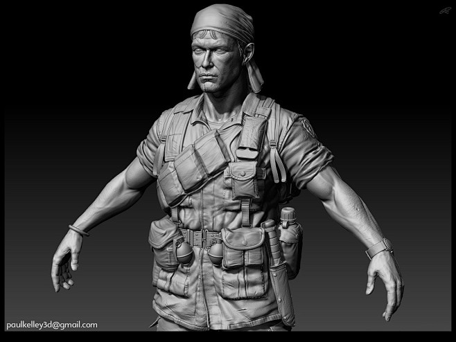 paul kelley : sculpt for game model of sergeant barnes (platon