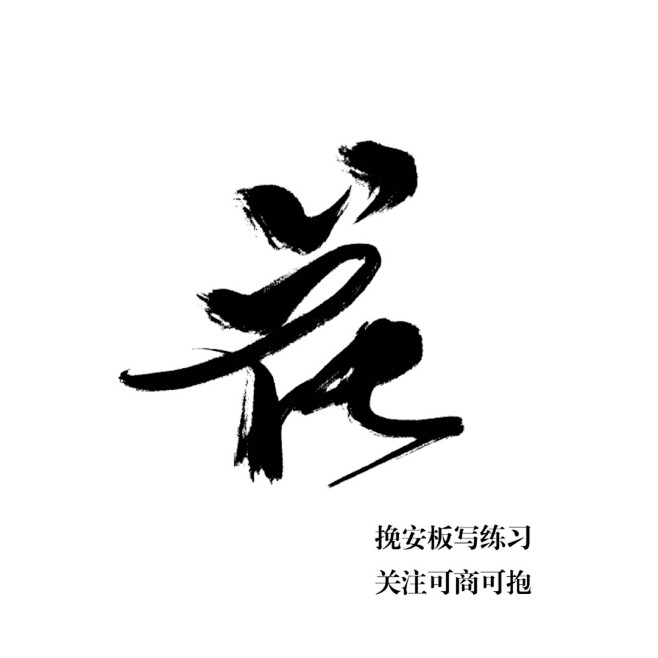 毛笔字花关注可商可抱