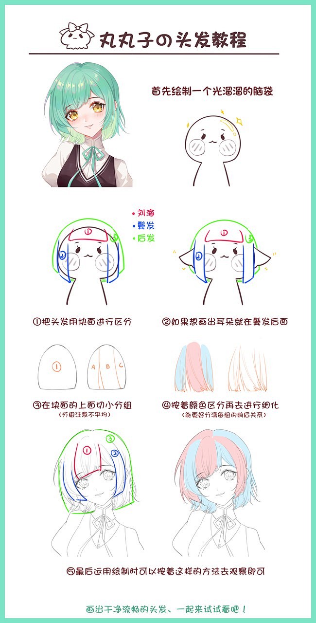 头发绘制最重要就是分组去小伙伴的收藏夹半次元acg爱好者社区