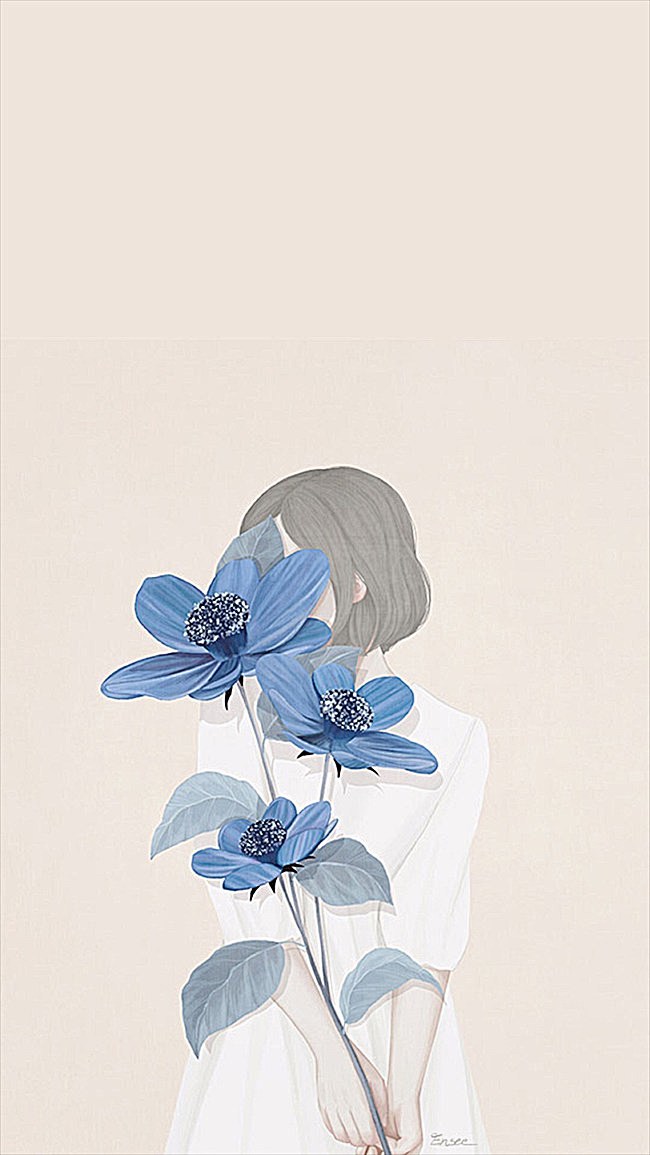 手绘女孩动漫h5背景