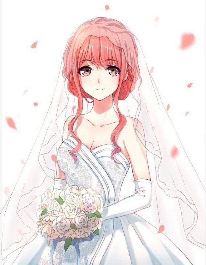 动漫图婚纱礼服