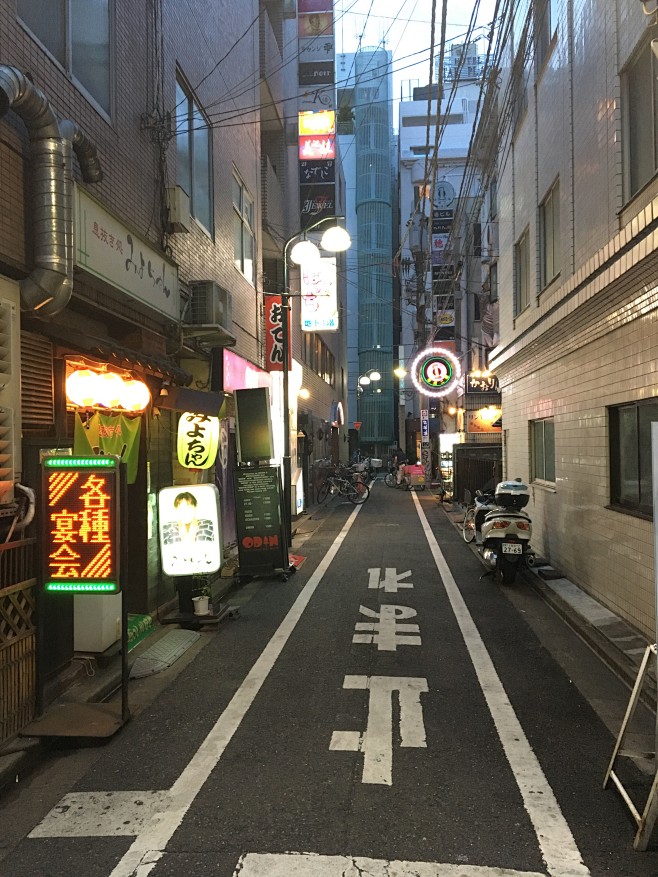 日本街道城市夜晚街景