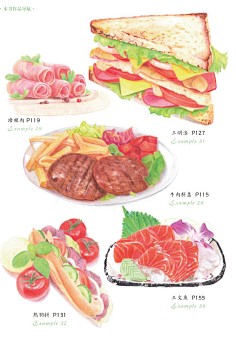 喜欢小卷子的瑟瑟采集到水彩食物