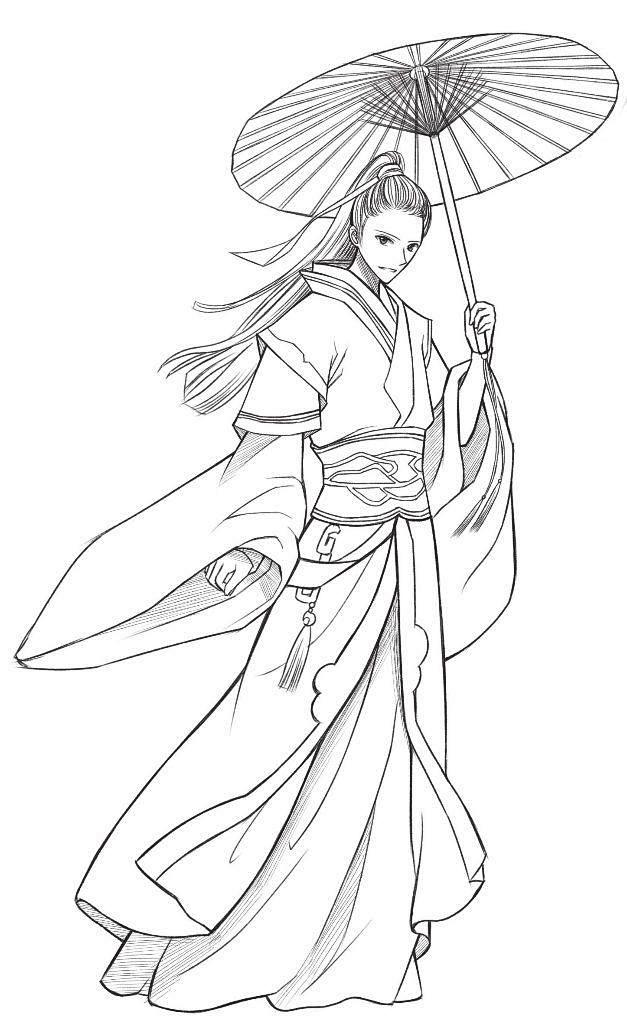 古风男性人物的动态绘制