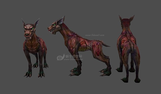 地狱犬,僵尸犬,瘟疫变异狗,僵尸狗模型 - 怪物模